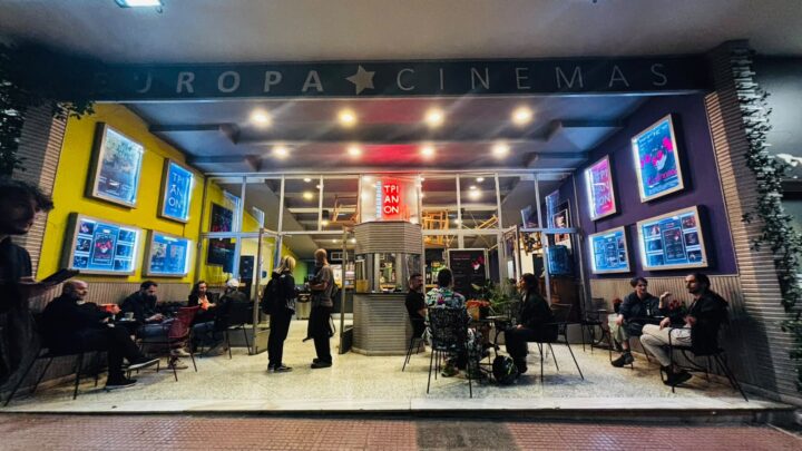 At the foyer of the Trianon cinema before the screening of the film